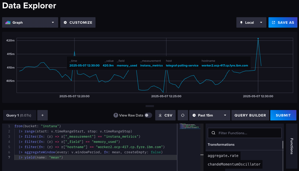 Export infrastructure metrics to InfluxDB | IBM Instana - The Lost Docs