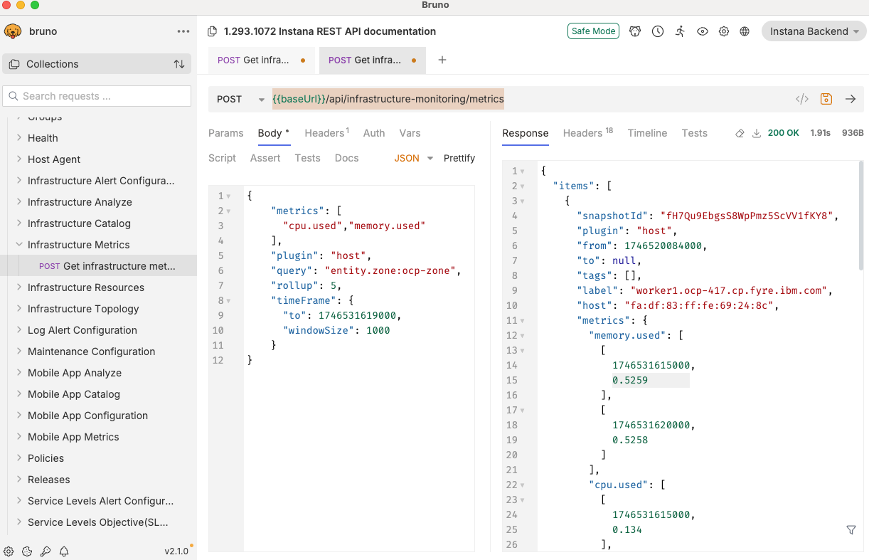 Export infrastructure metrics to InfluxDB | IBM Instana - The Lost Docs